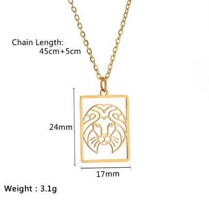 Square Pendant Zodiac Necklace