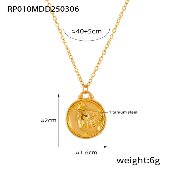 Classic Anaglyph Zodiac Sign Necklace