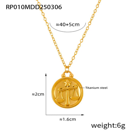 Classic Anaglyph Zodiac Sign Necklace