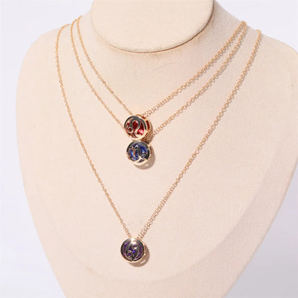 Retro Zodiac Crystal Necklace